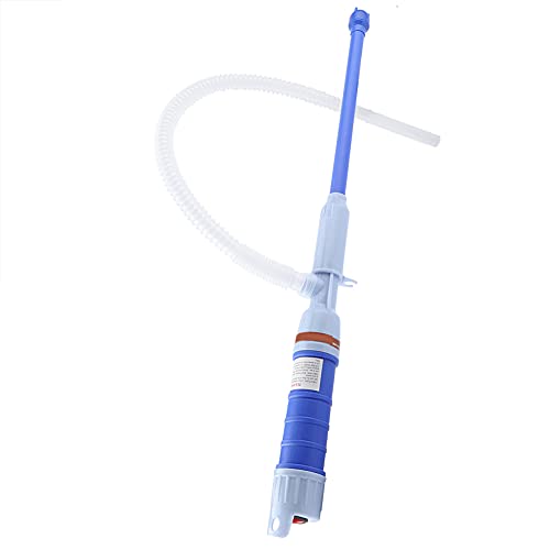 SUNGOOYUE Battery Operated Liquid Transfer Pump PE Electric Siphon Pump 3V 64cm with Bendable Suction Tube for Water Oil Transfer Fish Tank Pool Basement Use (Blue) - color: Blue