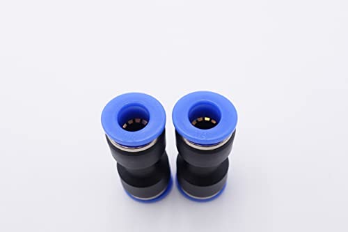 Push to Connect Fitting 1/4" Tube OD, Pneumatic Air Water Straight Union Two Way Connector/Coupler (Pack of 5) - size: 1/4 inch - 1/4 inch