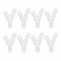 MECCANIXITY 8pcs Plastic Hose Barb Fitting, 5/8" x 5/8" Y Shape Tee Barbed Hose Pipe Fitting Splicer Mender Joint Adapter for Water Liquid Fuel Line Tube, Clear - size: 5/8" x 5/8"