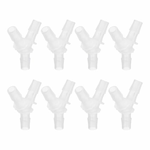 MECCANIXITY 8pcs Plastic Hose Barb Fitting, 5/8" x 5/8" Y Shape Tee Barbed Hose Pipe Fitting Splicer Mender Joint Adapter for Water Liquid Fuel Line Tube, Clear - size: 5/8" x 5/8"