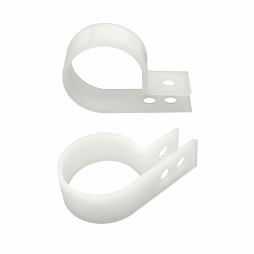 50 Pcs 1 Inch R-Type Nylon Cable Clamp，White 1" Plastic Wire Clips Fasteners Assortment for Wire Management - size: 1 INCH 50PCS R-Type