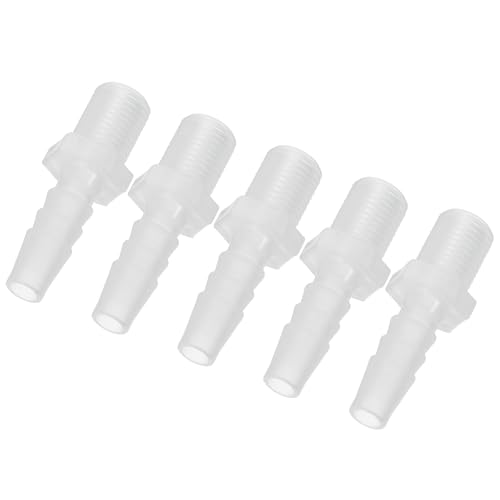 PATIKIL 5/16" Barb x 1/4" G Male Connector, 5 Pcs Plastic Hose Barb Fitting Industrial Hose Barb to Pipe Fitting Connect for Water Liquid Air Fuel - size: 5/16" x 1/4"