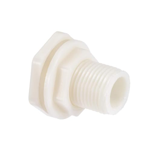 Bulkhead Fitting, G1/2 Female 1.5 Male, Tube Adaptor Pipe Fitting with Silicone Gasket, Water Tank Connector for Rain Barrels Aquariums Water Tanks Tubs Pools Spigot, 1pcs - size: 1/2" 1pcs