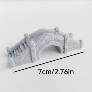 Miniature Retro Stone Bridge Figurine - 1:12 Scale Dollhouse Accessories for Micro Landscape - Realistic Arch Bridge for Zen Garden & Aquarium Decor - 3D Printed Desktop Model