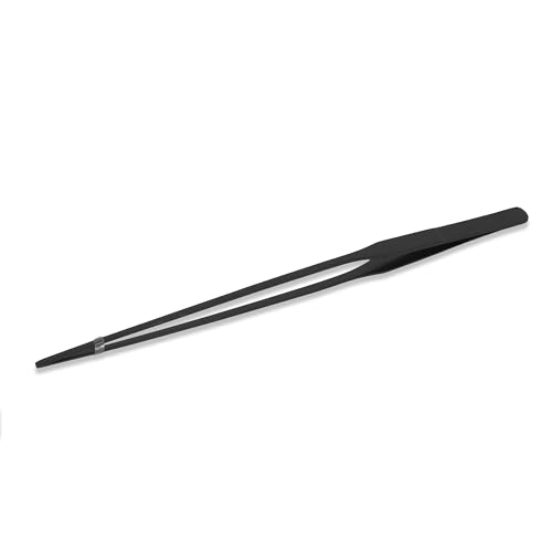 Mandala Crafts 15 Inches Black Stainless Steel Straight Aquarium Tweezers for Aquatic Plants – Long Aquascape Forceps for Fish Tanks, Hospital Tanks, Goldfish Bowls, and Terrariums - color: Black Straight Tweezers, size: 15 Inches