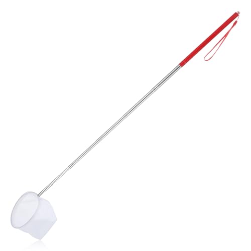 Tyqour Fish Tank Net Small Extendable Aquarium Net with Long Handle Aquarium Fish Net, Surface Skimmer Aquarium Minnow Net for Fish Shrimp Tank, Small Ponds, Creek