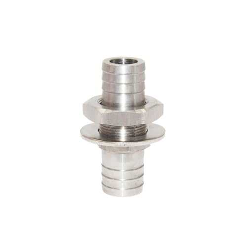 Beduan 3/4" Hose Barb Thru-Bulk Bulkhead Straight Hex Union Stainless Steel Fitting(Pack of 2) - size: 3/4" Hose Barb, style: Pack of 2