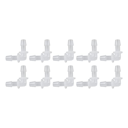 SUNGOOYUE Plastic Fitting 90 PE Elbow Hose Connector 6.4mm Same Diameter Tube Fitting for Pump Tube and Silicone Fish Tank Hose Connection Antiscratch Antirust (7.9mm) - size: 7.9mm