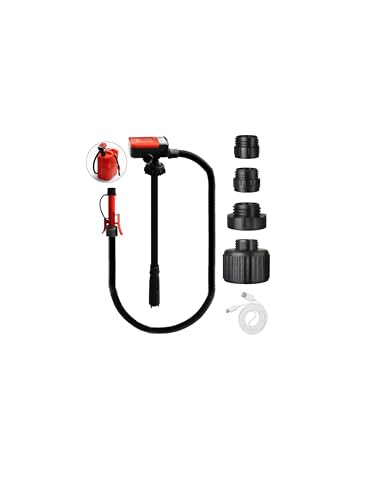 FUELIO Fuel Transfer Pump - USB Charging Electric Gas Pump for Gas Can - Gas Transfer Pump Battery Powered with Automatic Shut Off Nozzle, Fix Clip, Extra Long Hose Gas Can Jug Tank For Gasoline - size: USB Charging