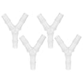 X AUTOHAUX 4 Pcs 3/8" Y Shaped Hose Barb Y Barbed Tube Pipe Fitting PP Translucent for Car