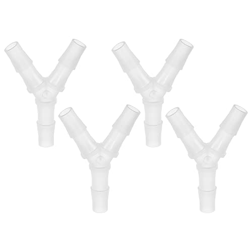 X AUTOHAUX 4 Pcs 3/8" Y Shaped Hose Barb Y Barbed Tube Pipe Fitting PP Translucent for Car