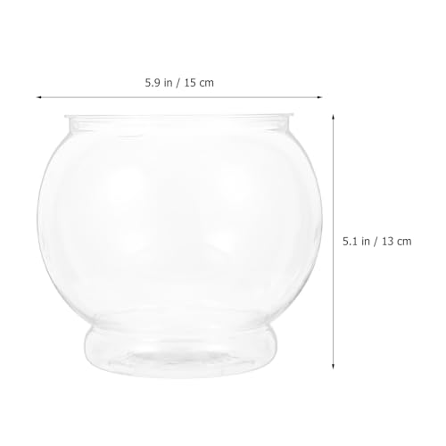 Desktop Fish Tank Globe Small Plastic Fish Bowl 3-Pack 5.90X5.90X5.11In Office Aquarium Household Decor - size: 15X15X13CM