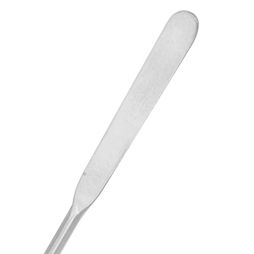 EISCO 10PK Semi-Micro Spatulas, 7.9" - Stainless Steel, Polished - Dual Blade, Rounded End & Tapered End