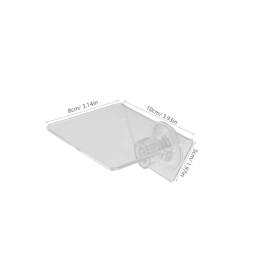 Aquarium Floating Shelf: Fish Tank Acrylic Ledge Plants Holder with Suction Cup - 4x3.2x2in Transparent Ledge for Aquarium Coral Aquatic Plants Moss - size: 10.00X8.00X5.00CM