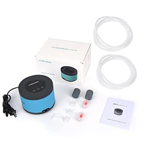 Persuper Aquarium Air Pump Dual Outlets, Super Quite Fish Tank Air Pump 20-600 Gallons, 5W 110V Adjustable High Output Silent Oxygen Aerator Pump with Air Stone Airline Tubing Check Valve Accessories - style: Pump 5W with Valves