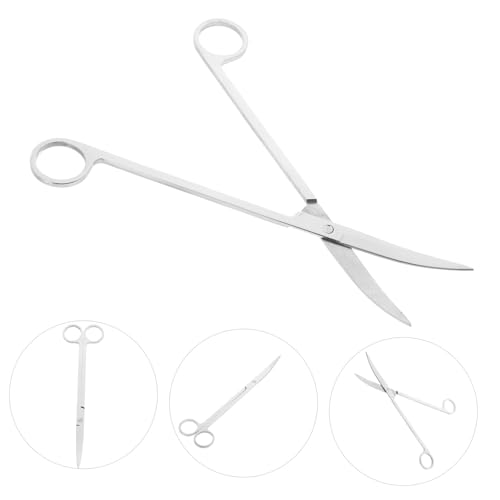 Stainless Steel Curved Tip Scissors Aquatic Plant Trimming Tools for Fish Tank Ergonomic Design Resistant Blades for Low-angle and High-angle Plant Care