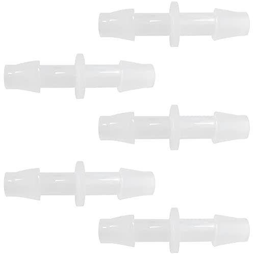 Plastic Hose Barb Fitting 1/8" x 1/8" Pipe Connectors Joint Splicer Mender Adapter Union for Aquarium Household Adapters Fuel Gas Liquid Air (Pack of 5) - size: 1/8 Inch-5pcs