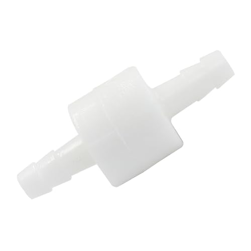 1/4" One Way Inline Check Valve 2 Pcs, Non Return Ozone Resistance PVDF Plastic One-Way Fuel Oil Water Gas Pump Air Check Valve - size: 1/4 Inch