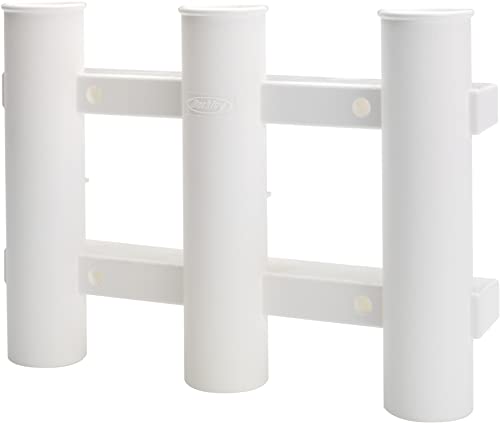 Berkley Tube Rod Rack, Tube Holder for 3 Rods or Combos, Corrosion Proof Durable Polyurethane Frame, Conveniently Save Space and Store Rods Securely and Safely - style: White Tube Rod Rack