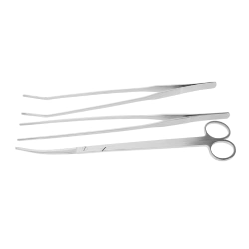 Yardwe 1set Stainless Steel Aquascaping Tools Set Fish Tank Scissors Tweezers Spatula Fishtank Decor Accessories