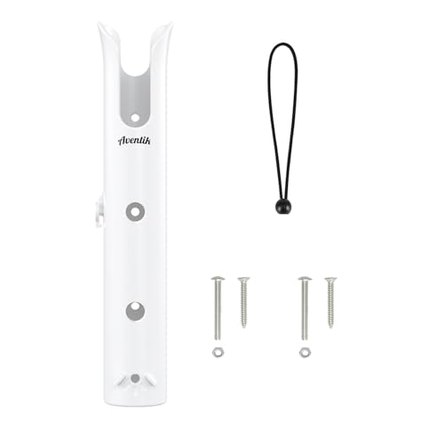 Aventik Tube Fishing Rod Holder Bracket Wall Mounted Boat Side Mount Tool Holder Tube Links with Screws 1/2/3/4/6 Pole Tube Fishing Rod Holders - color: 1-Pole White