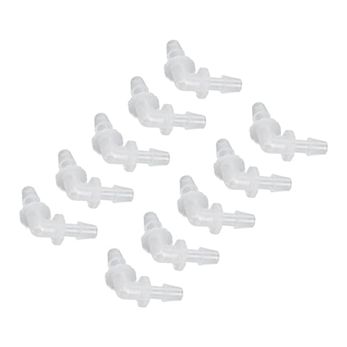 SUNGOOYUE Plastic Fitting 90 PE Elbow Hose Connector 6.4mm Same Diameter Tube Fitting for Pump Tube and Silicone Fish Tank Hose Connection Antiscratch Antirust (4.8mm) - size: 4.8mm