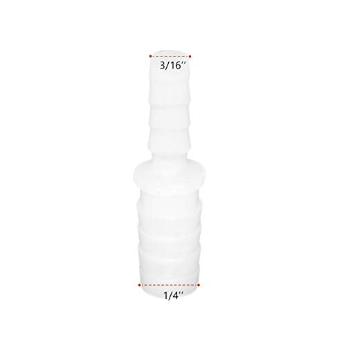 Plastic Hose Barb Reducer Pipe Fittings, 1/4" to 3/16" Hose ID Connectors Joint Splicer Mender Adapter Union Boat Water Air Aquarium O2 Fuel (Pack of 3) - size: 1/4"-3/16", style: 3