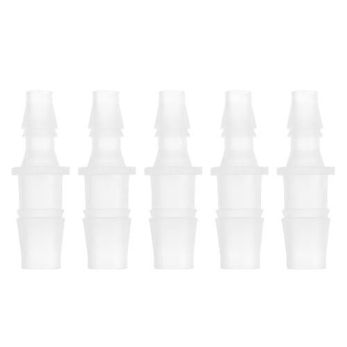 5 Pcs Aquarium Plastic Hose Barb Fitting 1/4" to 3/8" Hose ID Connectors Clear Plastic - size: 1/4"-3/8"