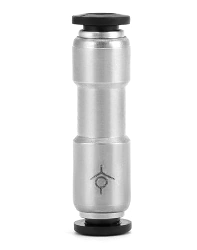 QWORK Push to Connect Air Fitting Valve - 1/4" OD, Nickel Plated Brass Check Valve for Air, Vacuum, Pack of 4 Connect One Way Inline Air Pneumatic Valves