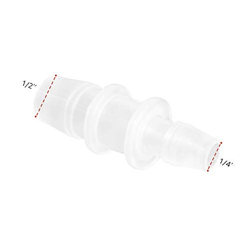 Plastic Hose Barb Reducer Pipe Fittings, 1/2" to 1/4" Hose ID Connectors Joint Splicer Mender Adapter Union Boat Water Air Aquarium O2 Fuel (Pack of 3) - size: 1/2"-1/4", style: 3