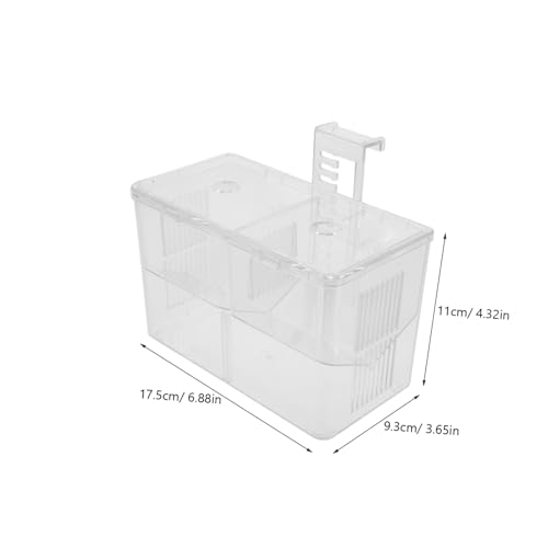 Healifty Transparent Fish Tank Incubator Box with Suction Cup Aquarium Nursery Divider for Fry and Shrimp Isolation Hard Material Hatchery for Tropical Fish Breeding and Egg Protection