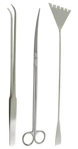 Aquarium Landscape Tool Kit Extra Long Stainless Steel Set of Scissors Tweezer Scraper Tools Fish Tank Plants Aqua Care Landscaping Complete Accessories Starter Pack