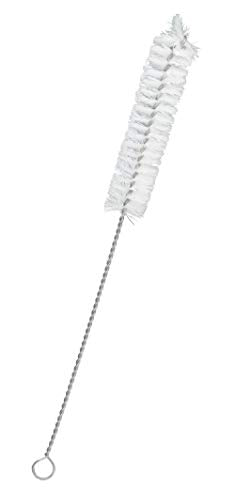 EISCO Bristle Cleaning Brush with Fan-Shaped End, 9" - Twisted Stainless Steel Wire Handle - Ideal for 0.6" - 0.8" Diameter Tubes, Bottles, Flasks, Cylinders, Jars, Vases, Cups