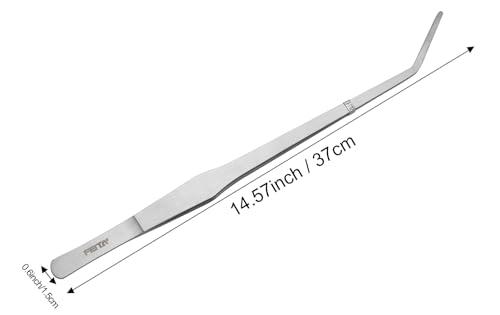 FEITA Extra Long 15 Inch Tweezer Stainless Steel Curved Tip for Aquarium Fishtank Aquascaping Tools, Aquarium Fishtank, Mega Reptile Feeding Tongs - style: 15Inch Curved-Tip