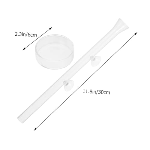 VICASKY Aquarium Fish Feeder Tube with Glass Feeding Dish 30cm Shrimp Feeder for Fish Tank Feeding for Aquatic Pets