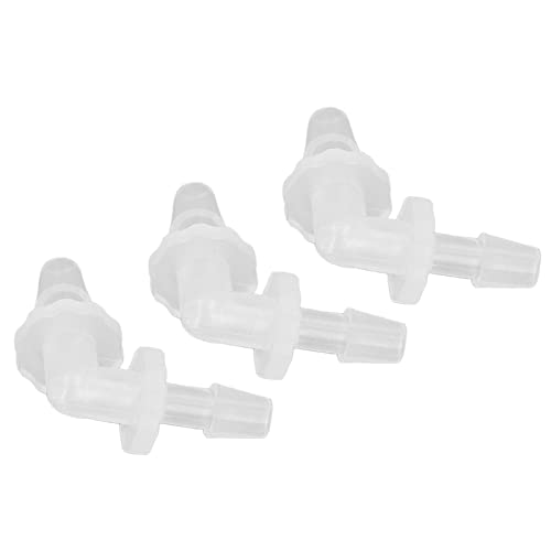 12Pcs Premium Plastic Hose Barb Fittings Elbow Connector Right Angle Barbed Splicer Adapter for Aquarium Lab Tubing Durable PP Material (3.9mm) - size: 3.9mm