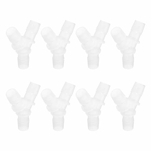 MECCANIXITY 8pcs Plastic Hose Barb Fitting, 3/4" x 3/4" Y Shape Tee Barbed Hose Pipe Fitting Splicer Mender Joint Adapter for Water Liquid Fuel Line Tube, Clear - size: 3/4" x 3/4"