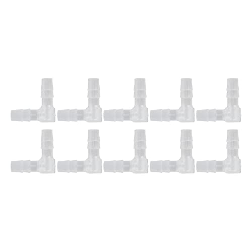 10Pcs Elbow Hose Barb Plastic Fitting 90 Degree Equal Barbed Joint L Shape - Wide Range of Use (6mm) - size: 6mm