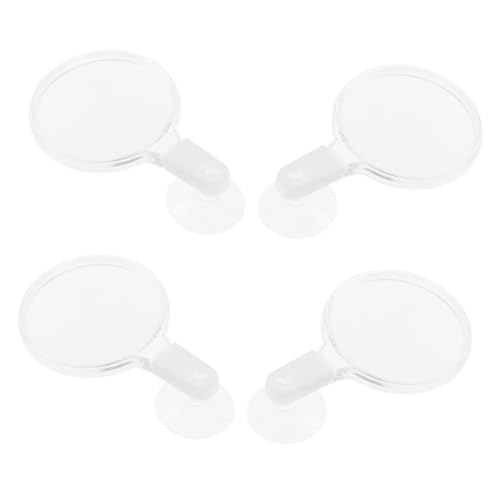 FRCOLOR 4pcs Fish Tank Glass with Cup for Clear Observation of Betta Fish Plants and Animals Acrylic Viewer Lens for Easy Installation