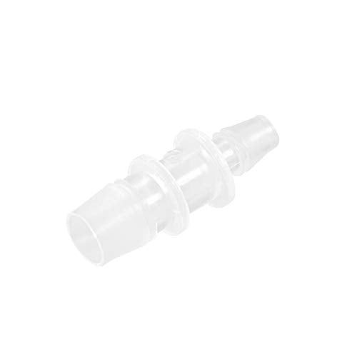 uxcell Aquarium Air Valve Connector Straight Clear White Plastic Airline Tubing 8mm to 12mm