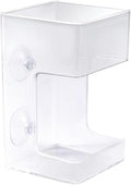 Fish Feeder for Aquarium, 3.94x2.36 Inch Fish Tank Dish Tray Floating & Sinking Food Container Holder Dispenser with Suction Cups for Turtle Shrimp Feeding (Square)