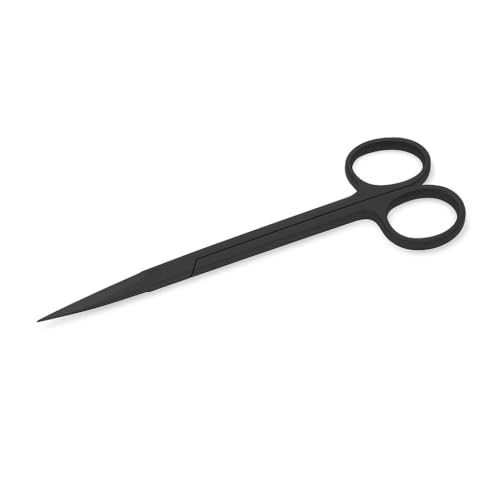 Mandala Crafts 12 Inches Black Stainless Steel Straight Aquarium Scissors for Trimming Aquatic Plants – Long Aquascape Scissors for Fish Tanks, Hospital Tanks, Goldfish Bowls, and Terrariums - color: Black Straight Scissors, size: 12 Inches