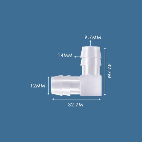 10 Pack Transparent Plastic 3/8 Inch 90 Degree Elbow L Tube Connectors, Barbed Joint Adapters for Boat, Aquarium, and Hose Fittings