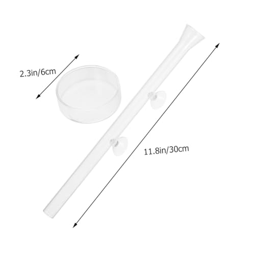 Toyvian Aquarium Shrimp Feeding Tube and Glass Feeder with 30cm Feeding Dish for Fish Tank Tools