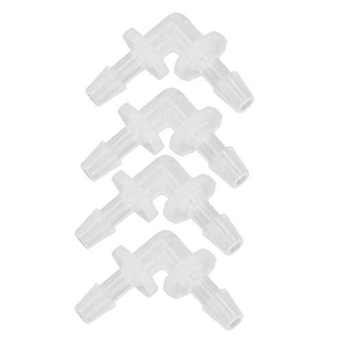 12Pcs Premium Plastic Hose Barb Fittings Elbow Connector Right Angle Barbed Splicer Adapter for Aquarium Lab Tubing Durable PP Material (3.9mm) - size: 3.9mm