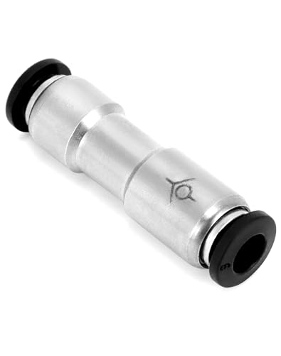 QWORK Push to Connect Air Fitting Valve - 1/4" OD, Nickel Plated Brass Check Valve for Air, Vacuum, Pack of 4 Connect One Way Inline Air Pneumatic Valves