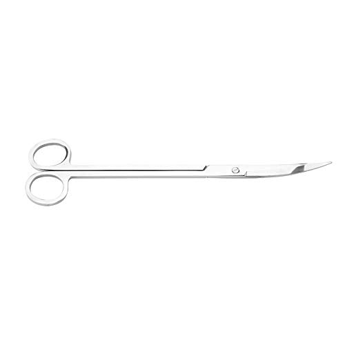 Stainless Steel Aquarium Plant Scissors, Wireless Trim Tool for Fish Tank, Precision Curved Scissors with Ergonomic Grip for Trimming Foreground Aquatic Plants (Bend Shear)