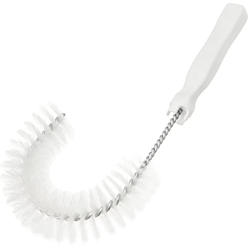 SPARTA Plastic Hook Dusting Brush, Clean-In-Place, Galvanized Wire with Threaded Hole for Dusting Surface of Curved Drains and Pipes, 11.5 Inch Length, White, (Pack of 12) - color: White