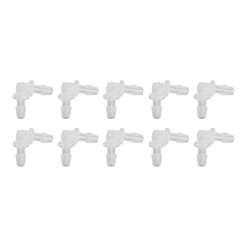 SUNGOOYUE Plastic Fitting 90 PE Elbow Hose Connector 6.4mm Same Diameter Tube Fitting for Pump Tube and Silicone Fish Tank Hose Connection Antiscratch Antirust (6.4mm) - size: 6.4mm
