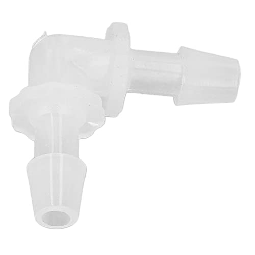 12Pcs Premium Plastic Hose Barb Fittings Elbow Connector Right Angle Barbed Splicer Adapter for Aquarium Lab Tubing Durable PP Material (5.6mm) - size: 5.6mm